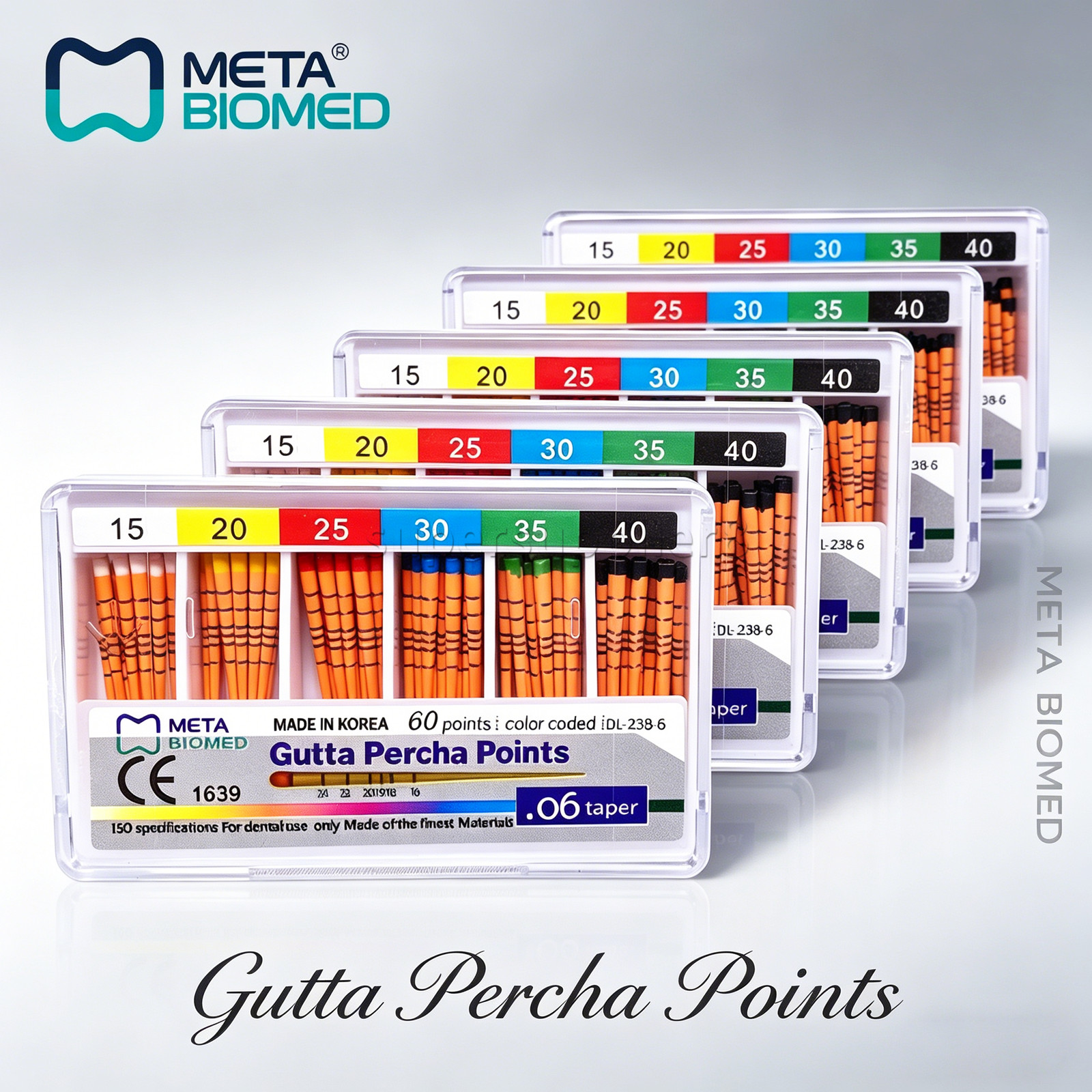 Dental Endodontic Gutta Percha Points Taper .02 .04 or .06, 120 or 60/pk,#15-40