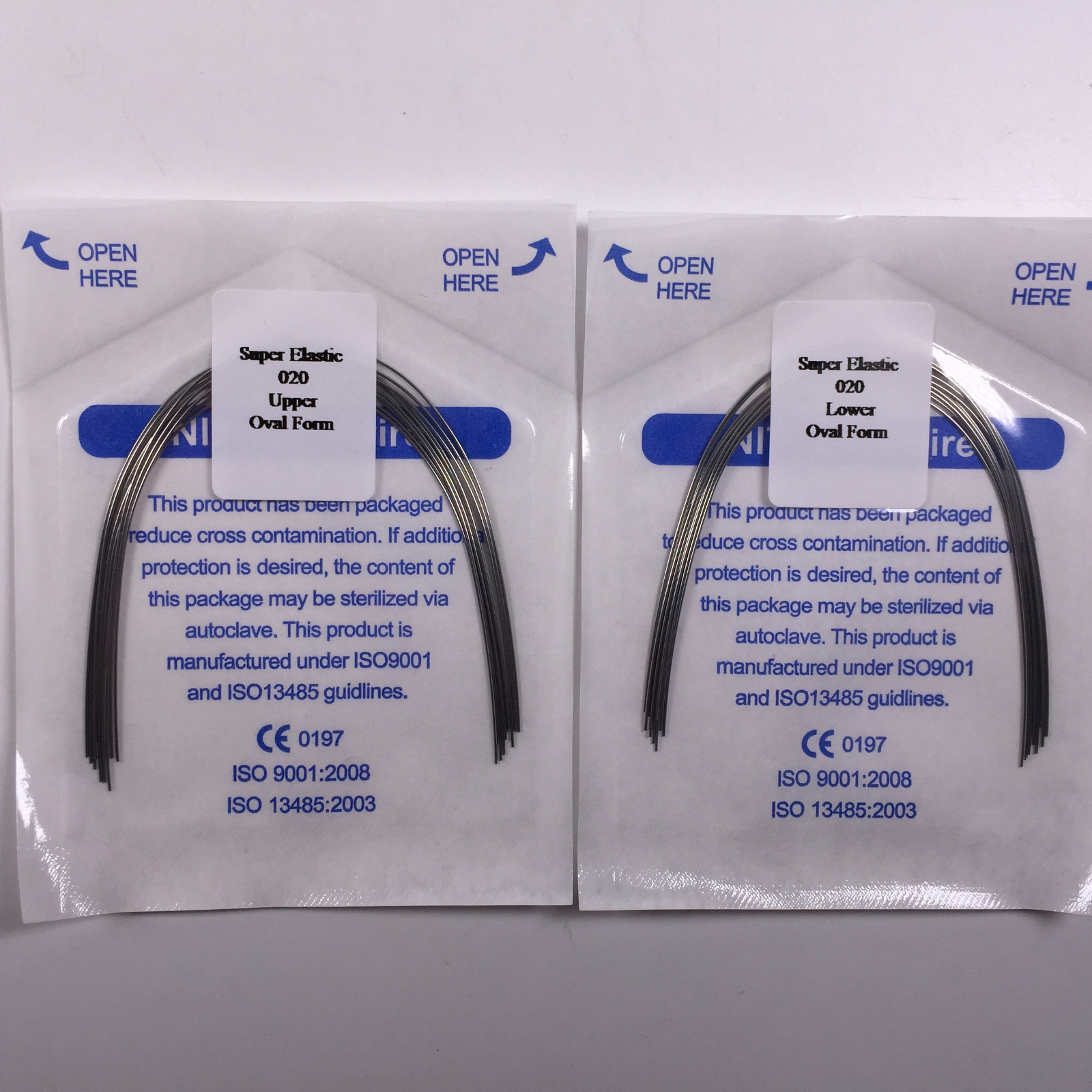 Dental Niti Super Elastic Arch Wires Round Orthodontic Oval Ovoid 012-020 Up/Lo