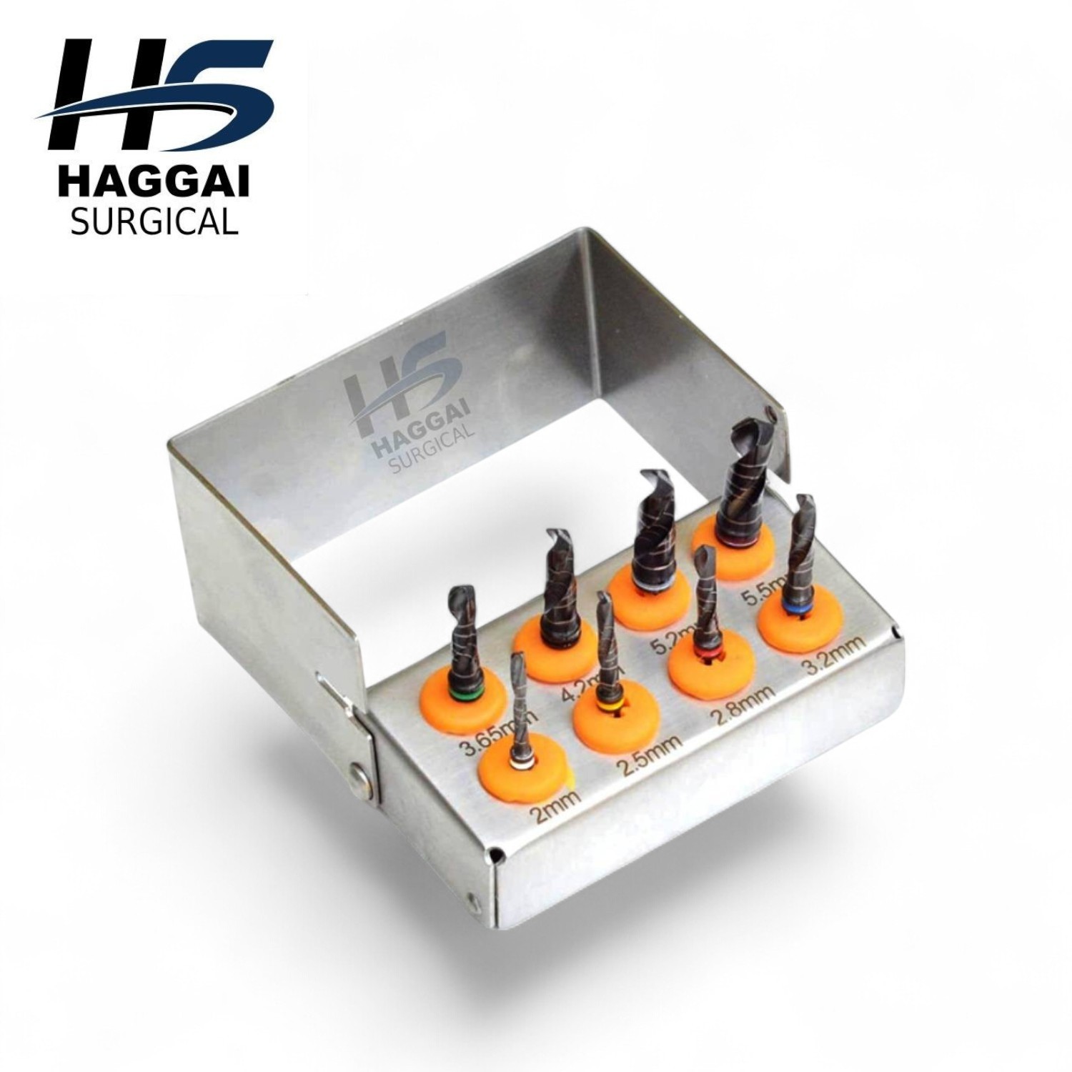 Universal Dental Drills Kit 8 Pcs – Black Titanium Coated Instruments set