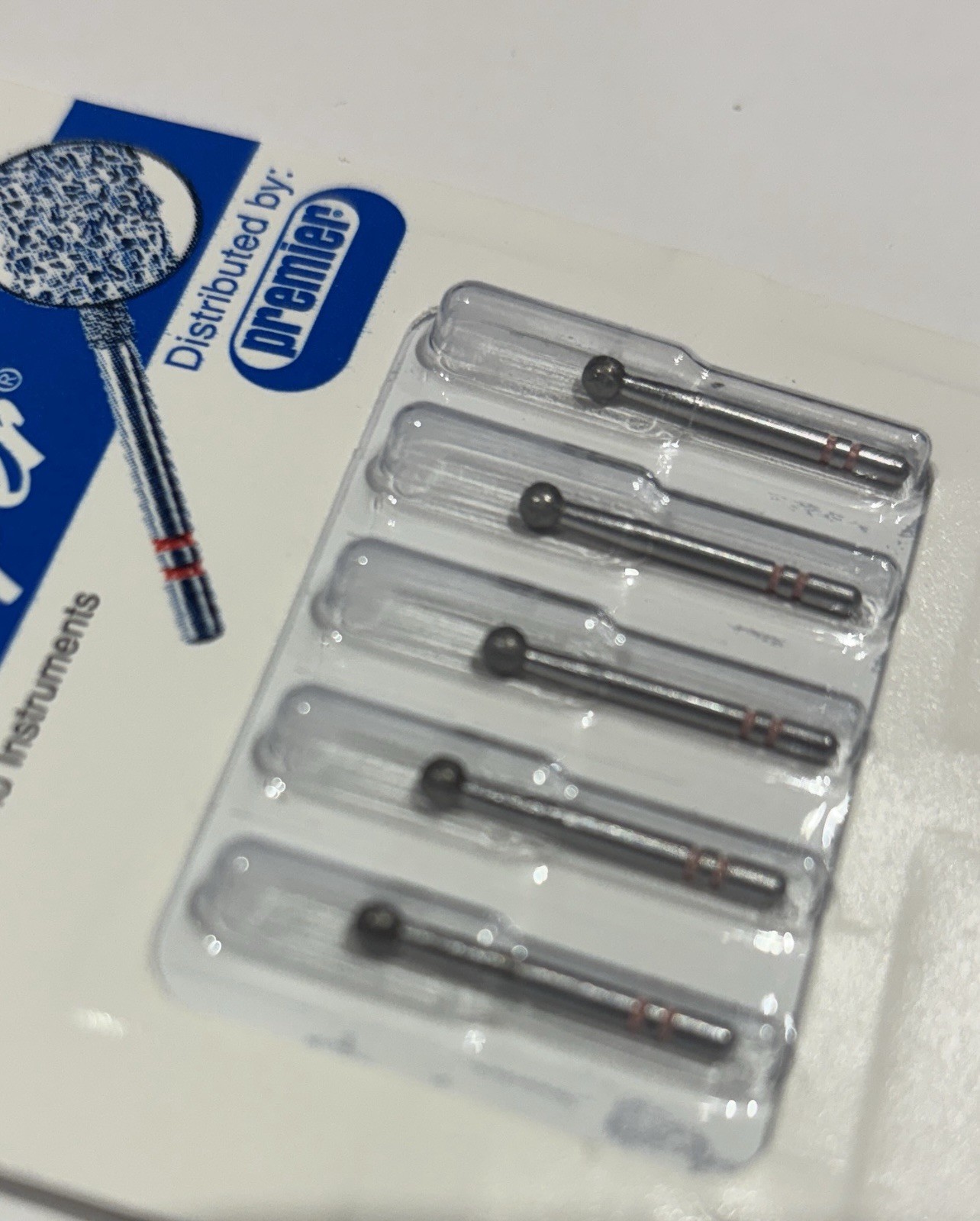 Premier Two 2 Striper Dental Composite Finishing Diamonds 135MF2, 5 Pack