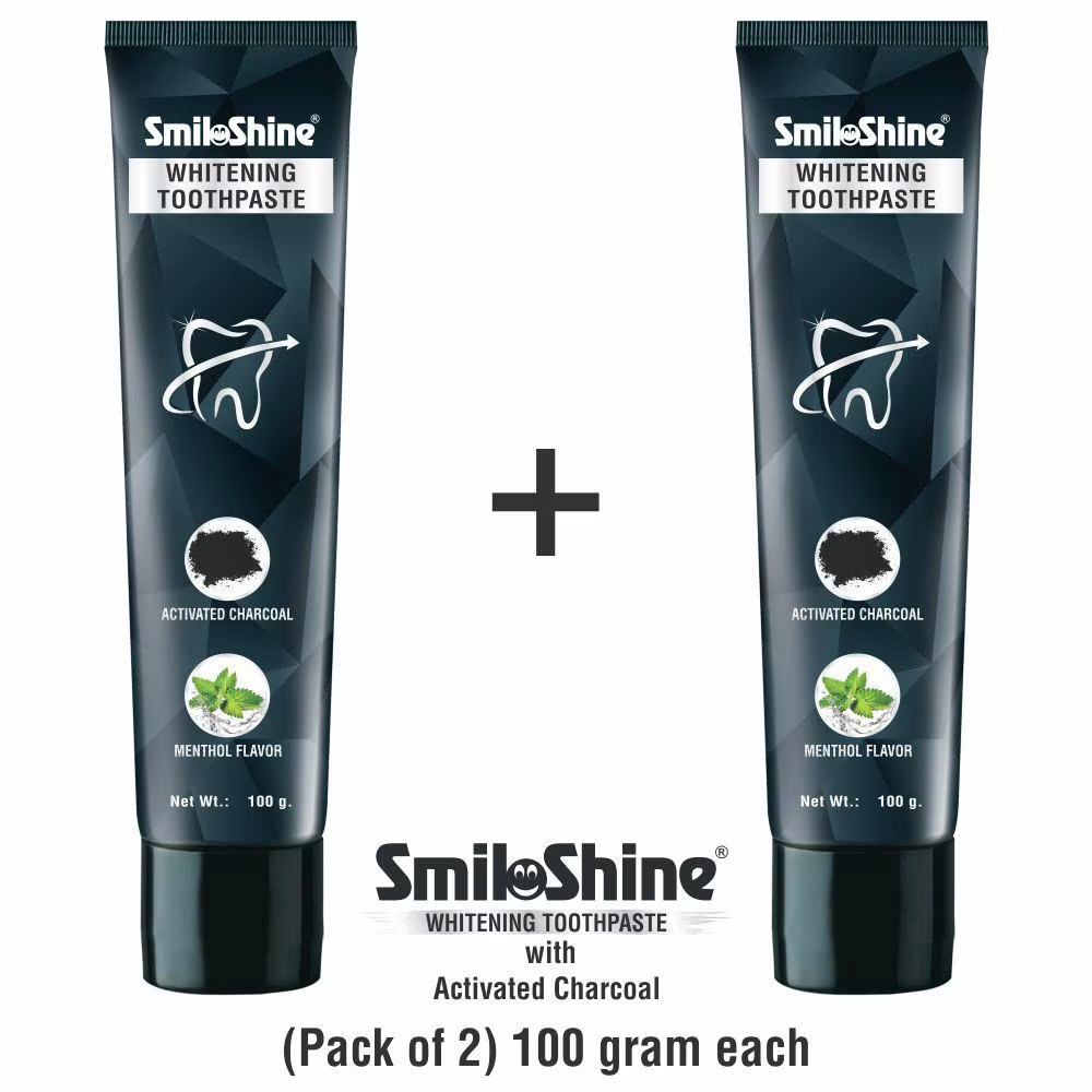 SmiloShine Dental Teeth Whitening Toothpaste with Activated Charcoal (Free Ship)