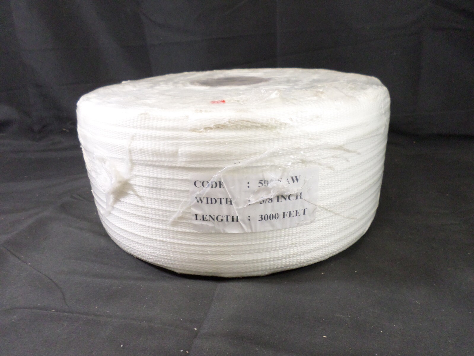 NARROWTEX White Woven Polyester Strapping 5/8″ Width 3000 Feet Length 50NSAW