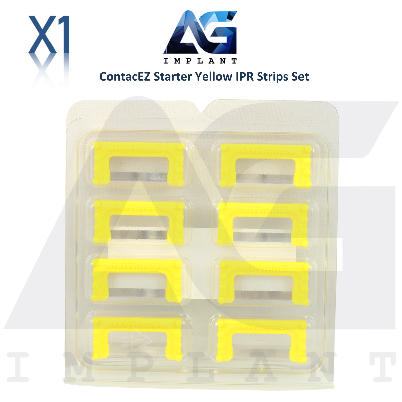 Single Sided Starter Yellow Flexible Diamond Coated Dental IPR Plus Strips Set