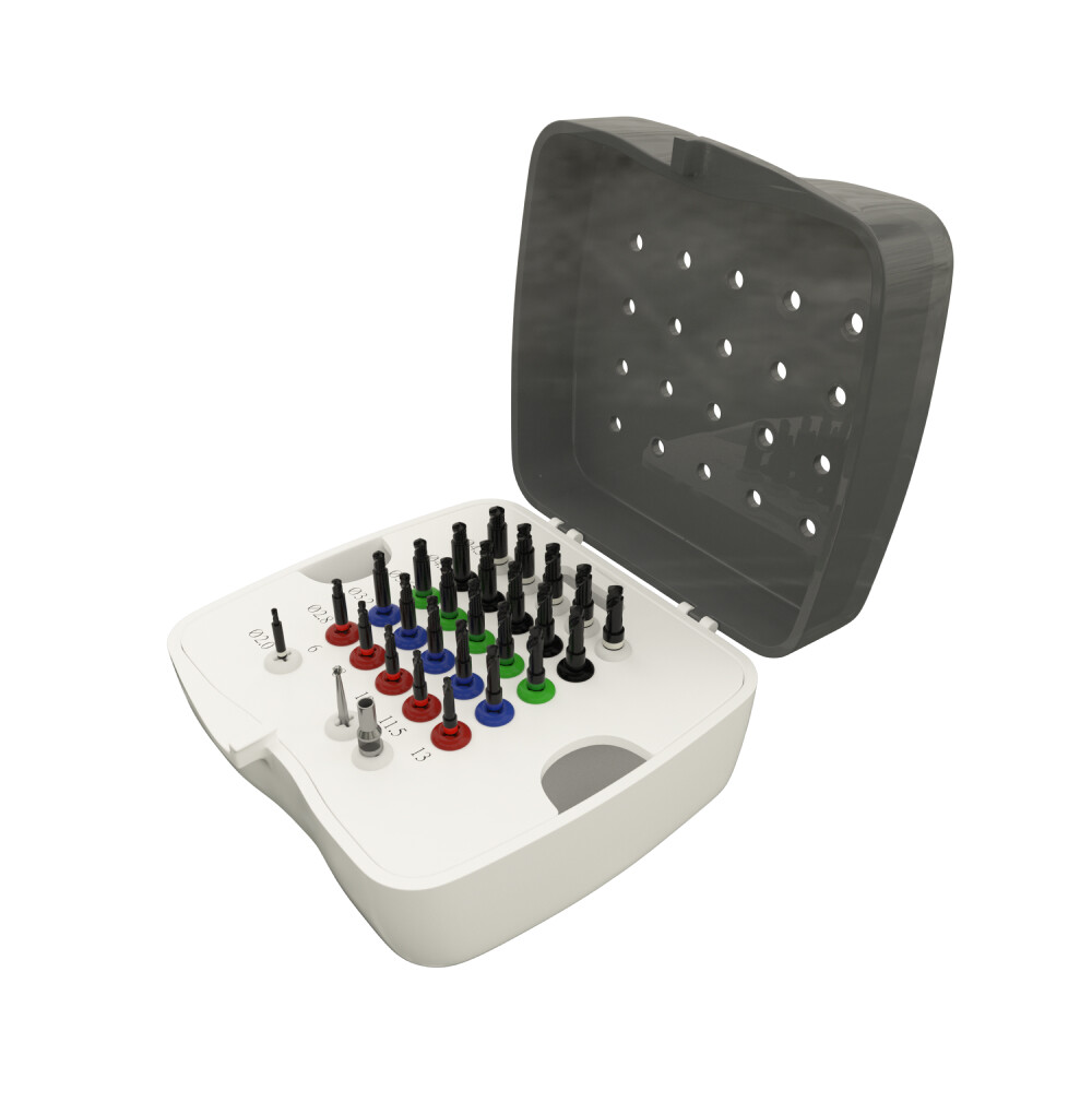DSI Dental Implant Surgical DLC Coated Step Stopper Drill Bit Drills Kit 28pcs