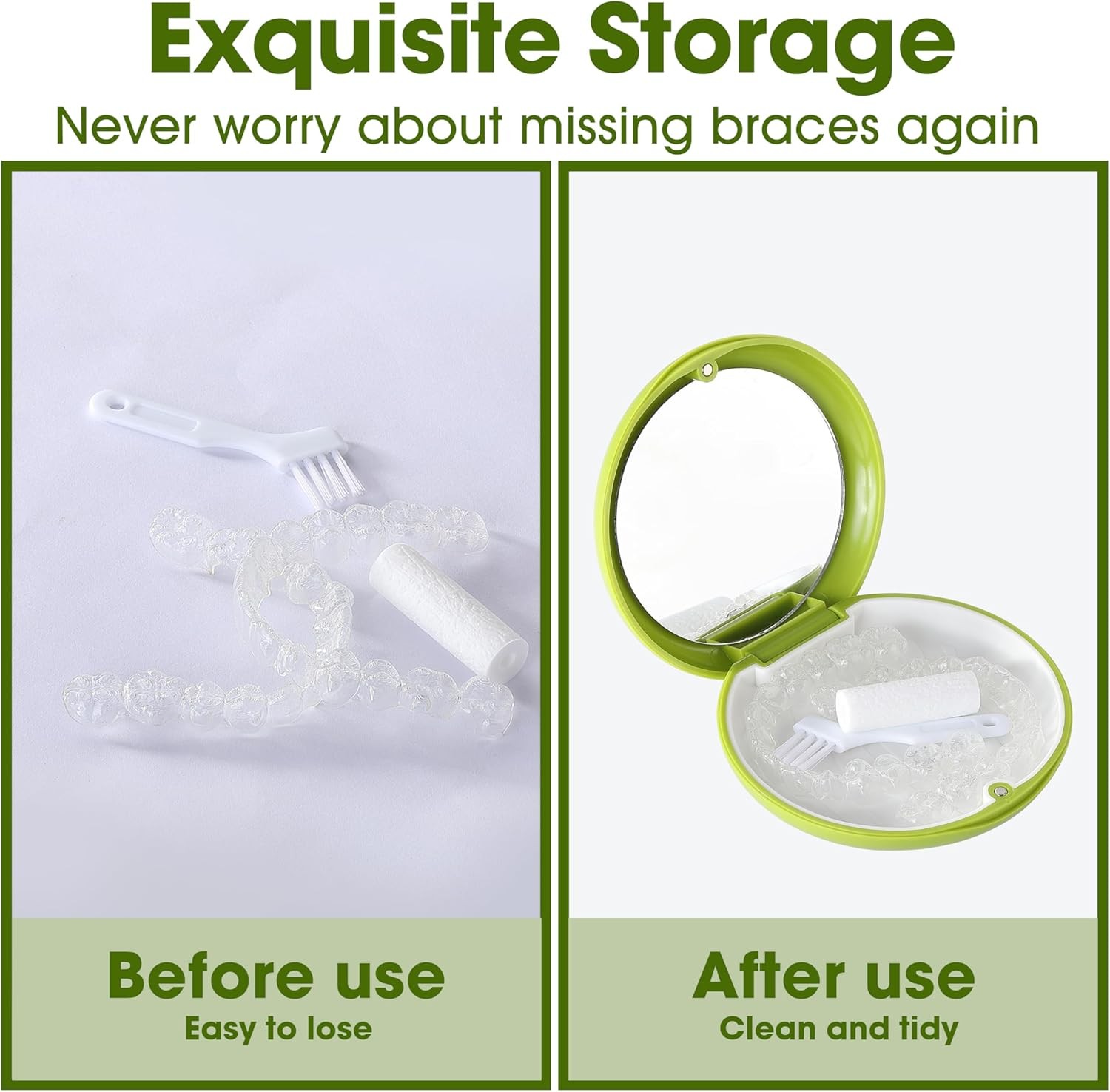 2 PCS Retainer Cases, Mouth Guard Case with Mirror, Compatible with…