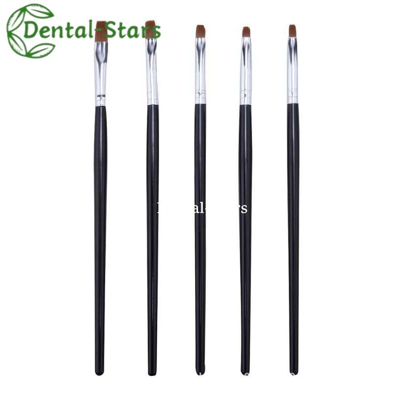 5Pcs/Kit Dental Composite Shaping Brush Pen Resin Veneer Cement Porcelain Pens