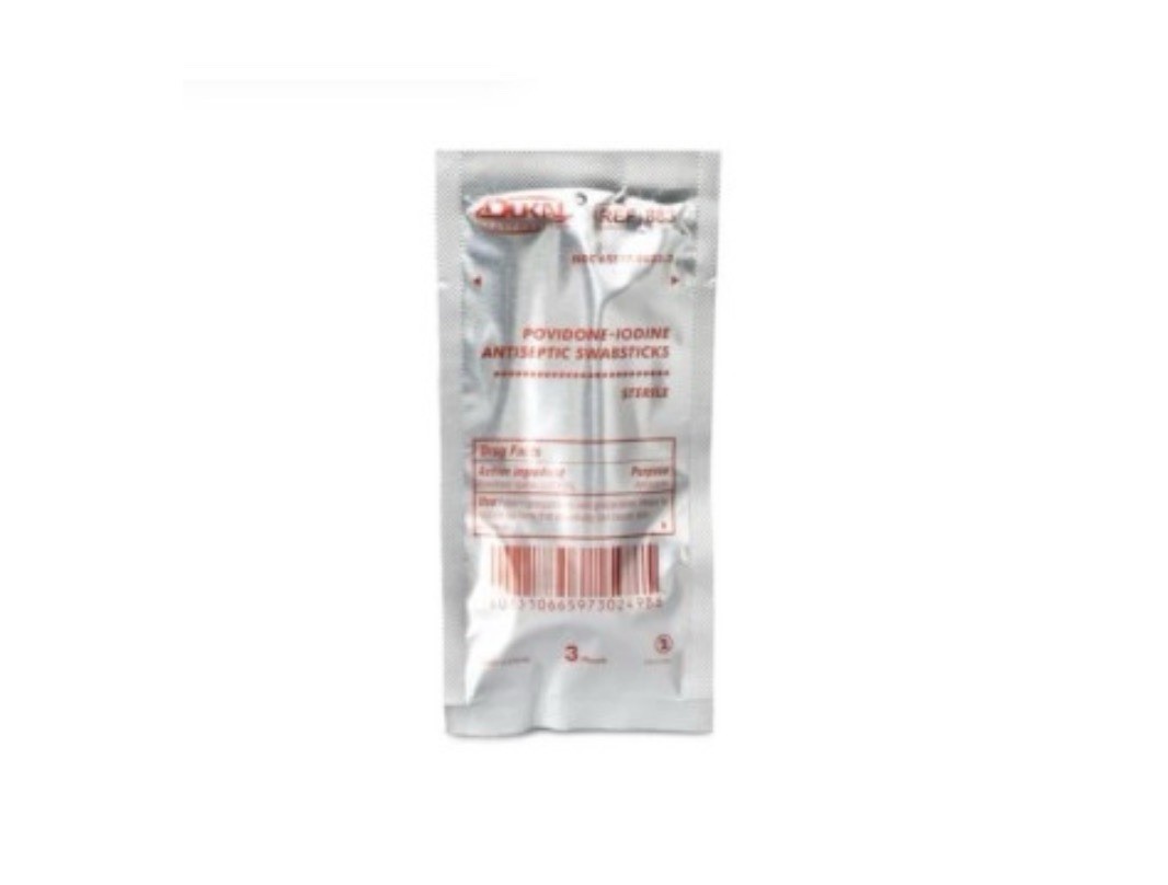 Dukal 883-500 – PVP-I Prep Swabstick, 3’s, Bulk, 3/pch, 500 pch