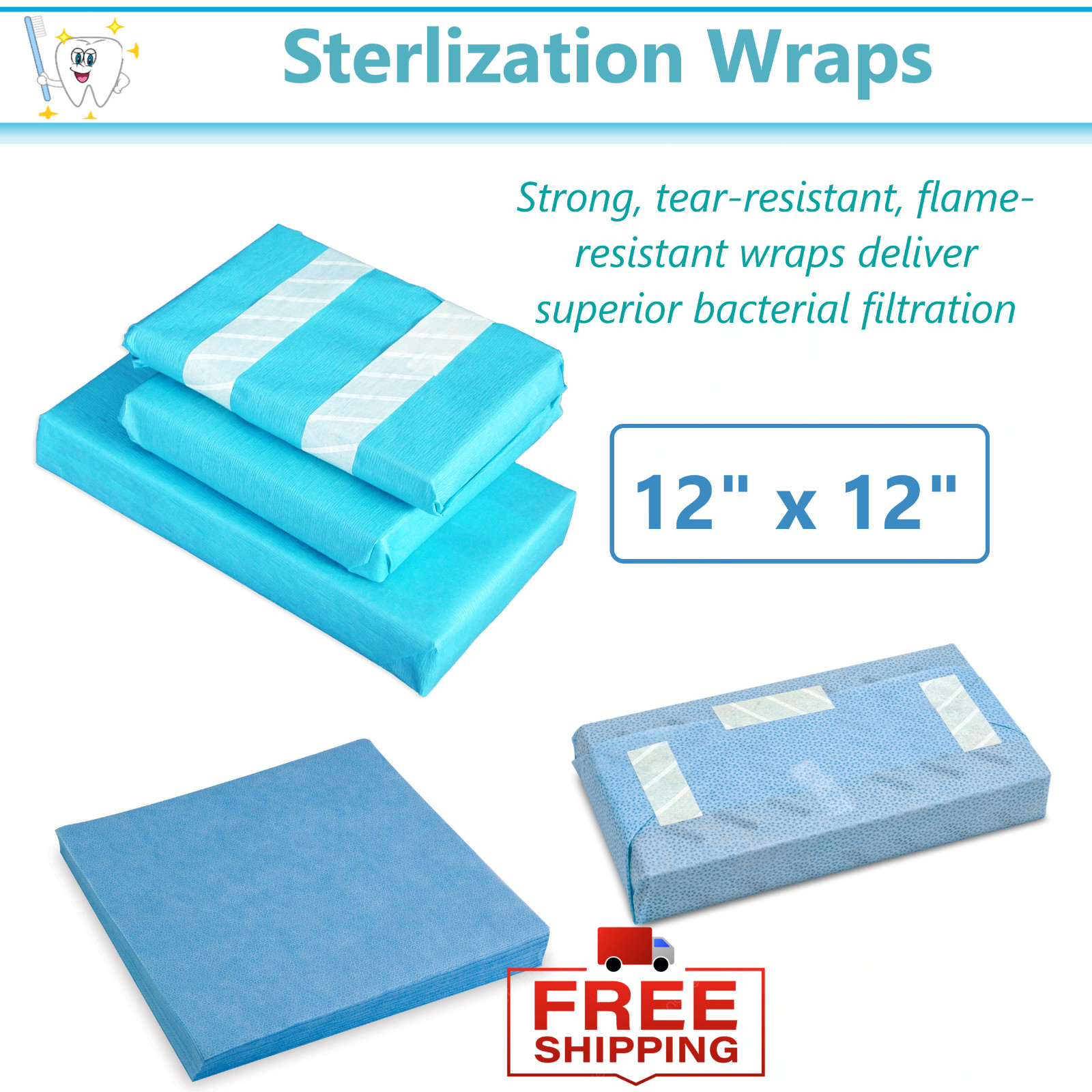 12×12 AUTOCLAVE CSR Sterilization Wrap Dental SMMS Non-woven Sterilization Sheet
