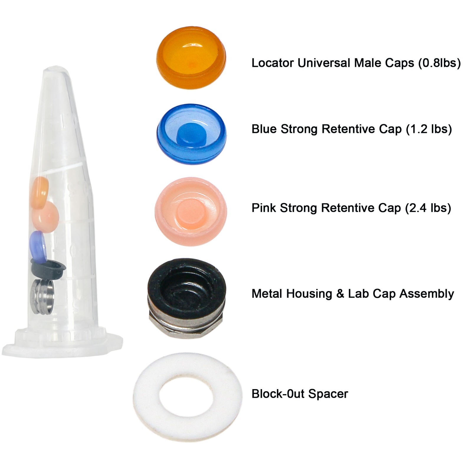 US Dental Overdenture Locator Core Tool Retention Male Caps For Abutment Inserts