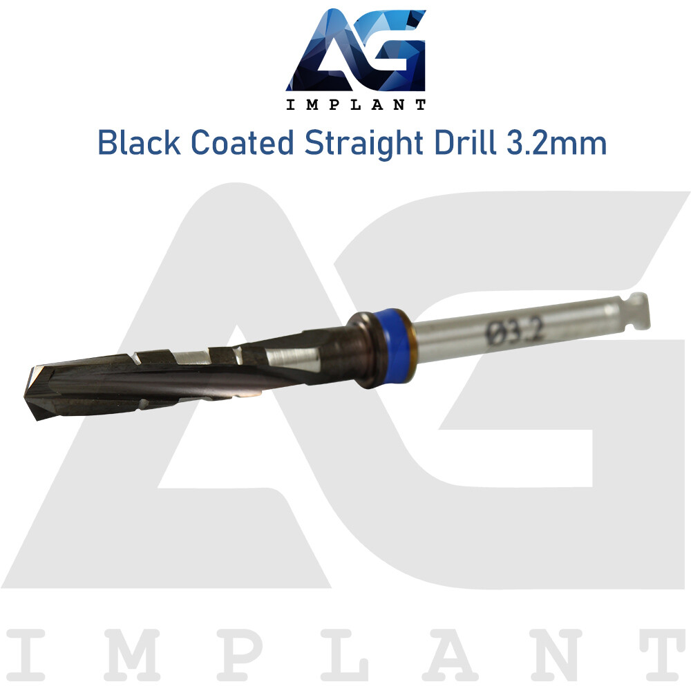DNT² Black Coated Straight Drill External Irrig ation Surg ical Dental