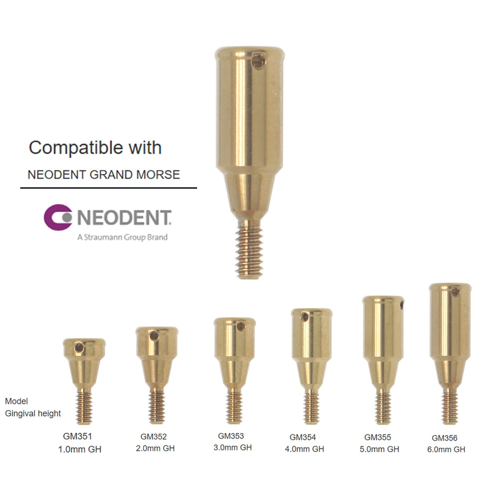 Dental Overdenture Male cap Locator Abutment for Neodent GM Grand Morse Platform