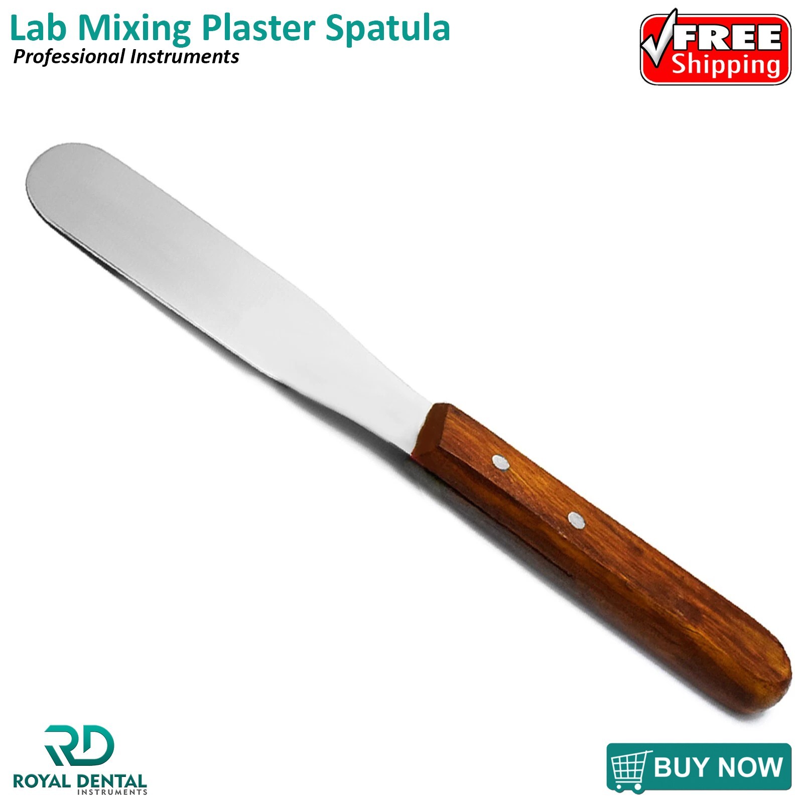 Dental Plaster Spatula Lab Alginate Mixing Gypsum Scraper 8.5” Wood Handle CE