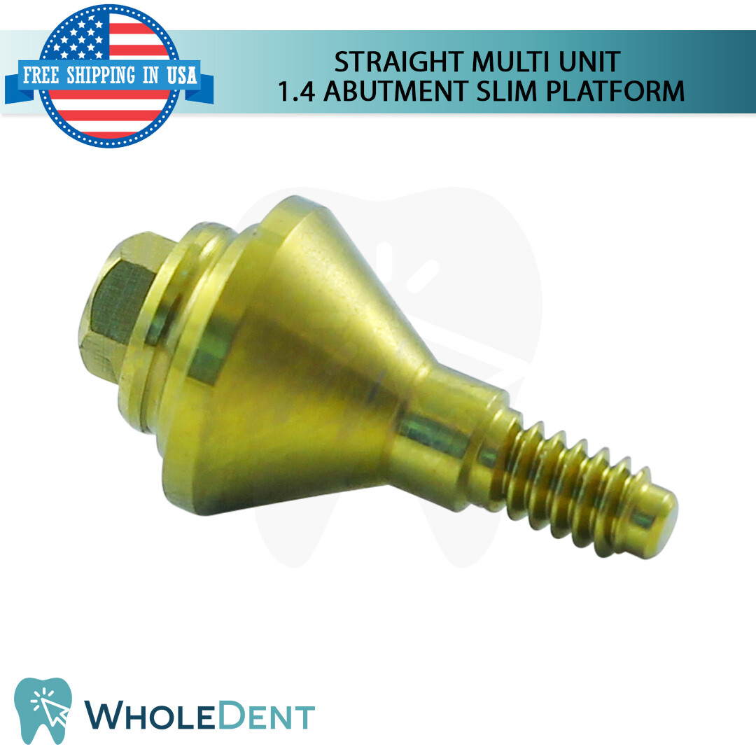 1X Straight Slim Multi Unit 1.4mm Abutment Attachment Int Hex 2.0mm Dental