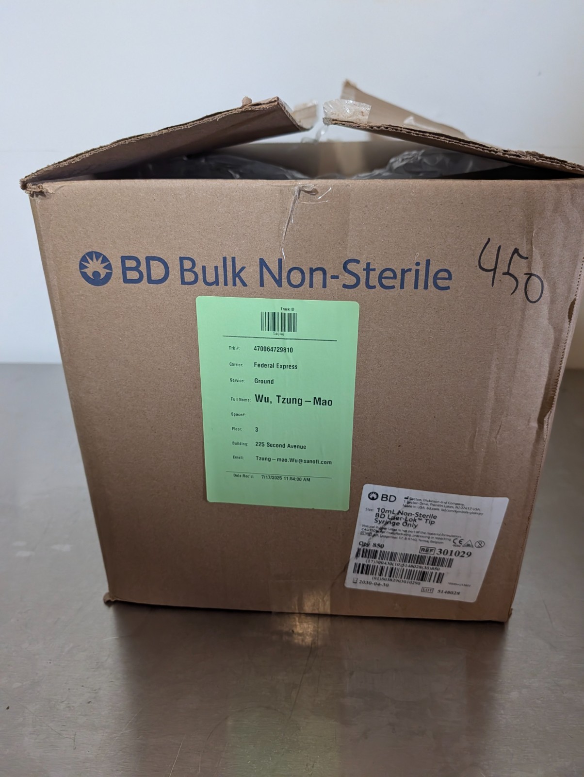 BD 301029 10mL Luer-Lok / OPEN BAG