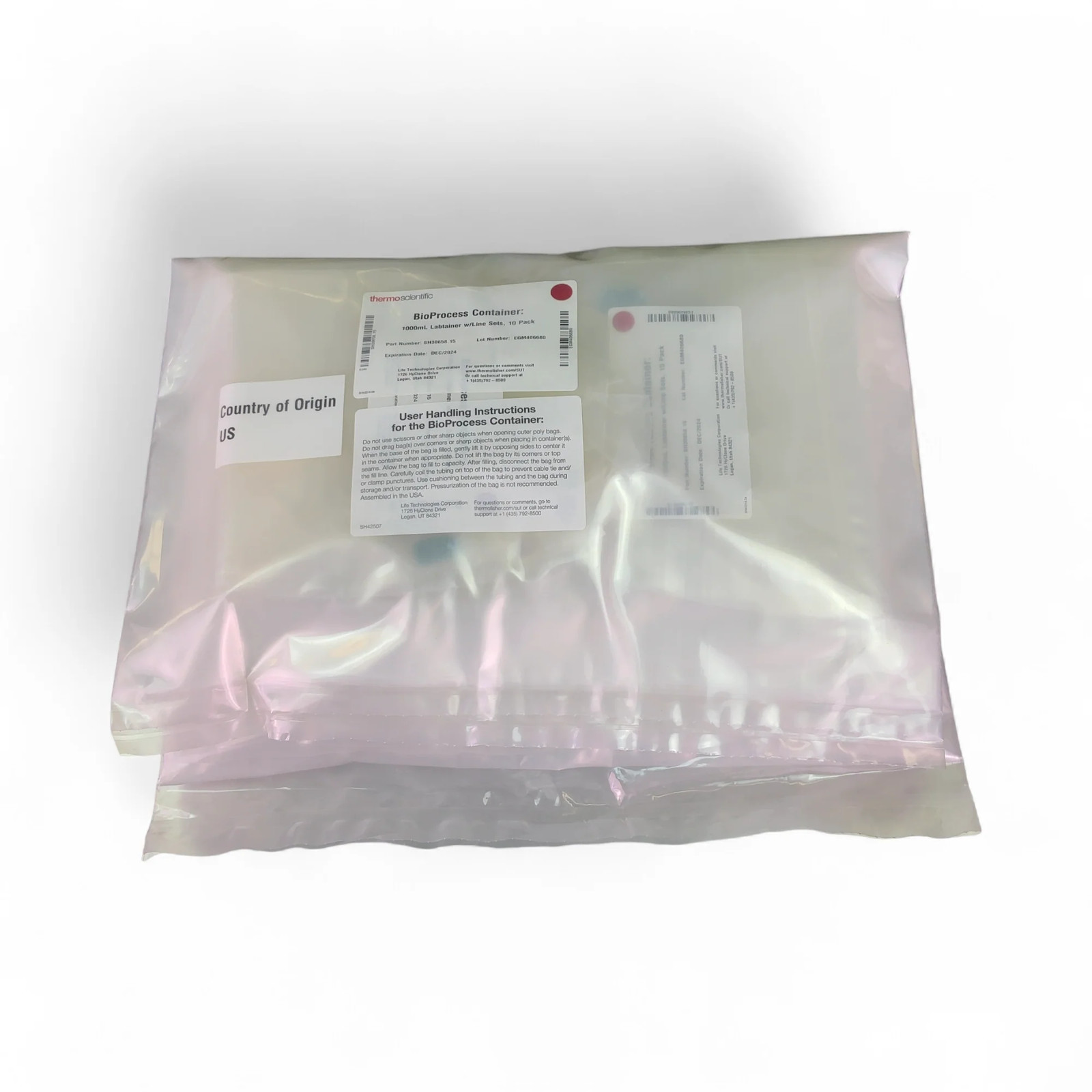 Thermo Scientific Labtainer 1L 2-Port BioProcess Containers (BPC) – 10Pk (BO!)