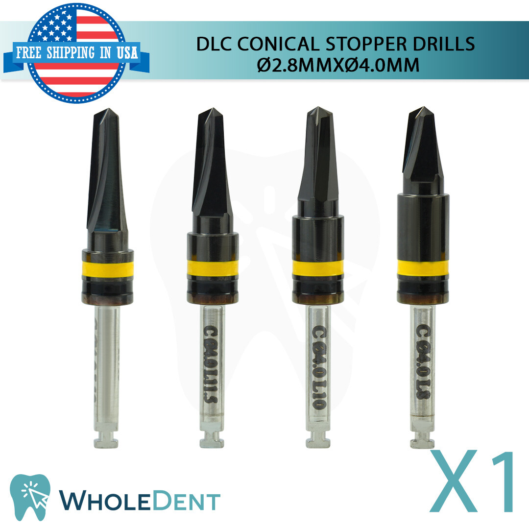 DLC Conical Integral Stopper Drill Ø2.8XØ4.0 Dental Im plant Tool Instrument