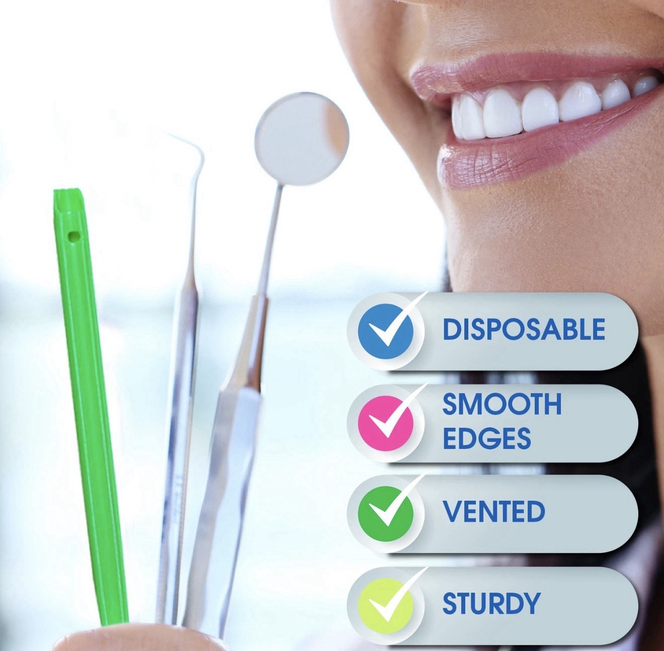 MDS Dental Disposable HVE Suction Tips ,Vented High-Volume Evacuation Tips