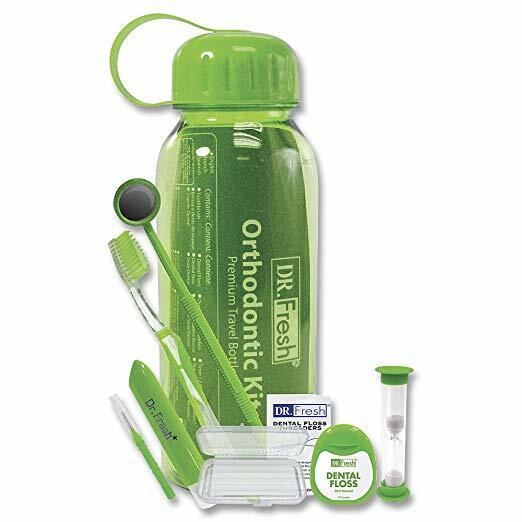 DR. FRESH ORTHODONTIC KIT PREMIUM TRAVEL BOTTLE (purple/blue/green) NEW