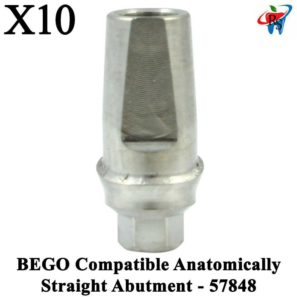 10pcs Dental BEGO Compatible Anatomically Shaped Straight Abutment – 57848