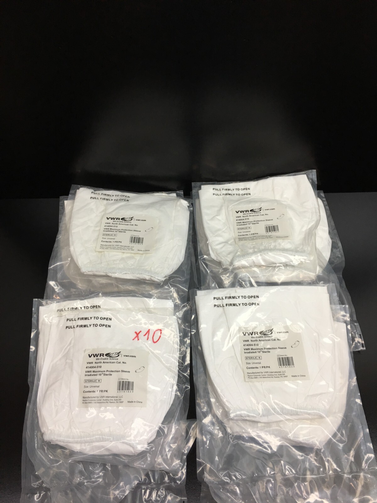 VWR Cat No 414004-510 Maximum Protective Sleeve Irradiated 10 Lot 10 Packs