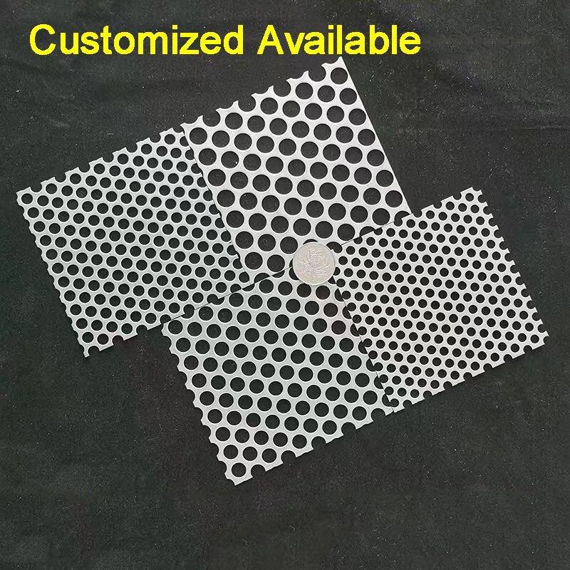 304 Stainless Steel Punched Round Hole Square Plate Mesh Filter for Sink Kitchen