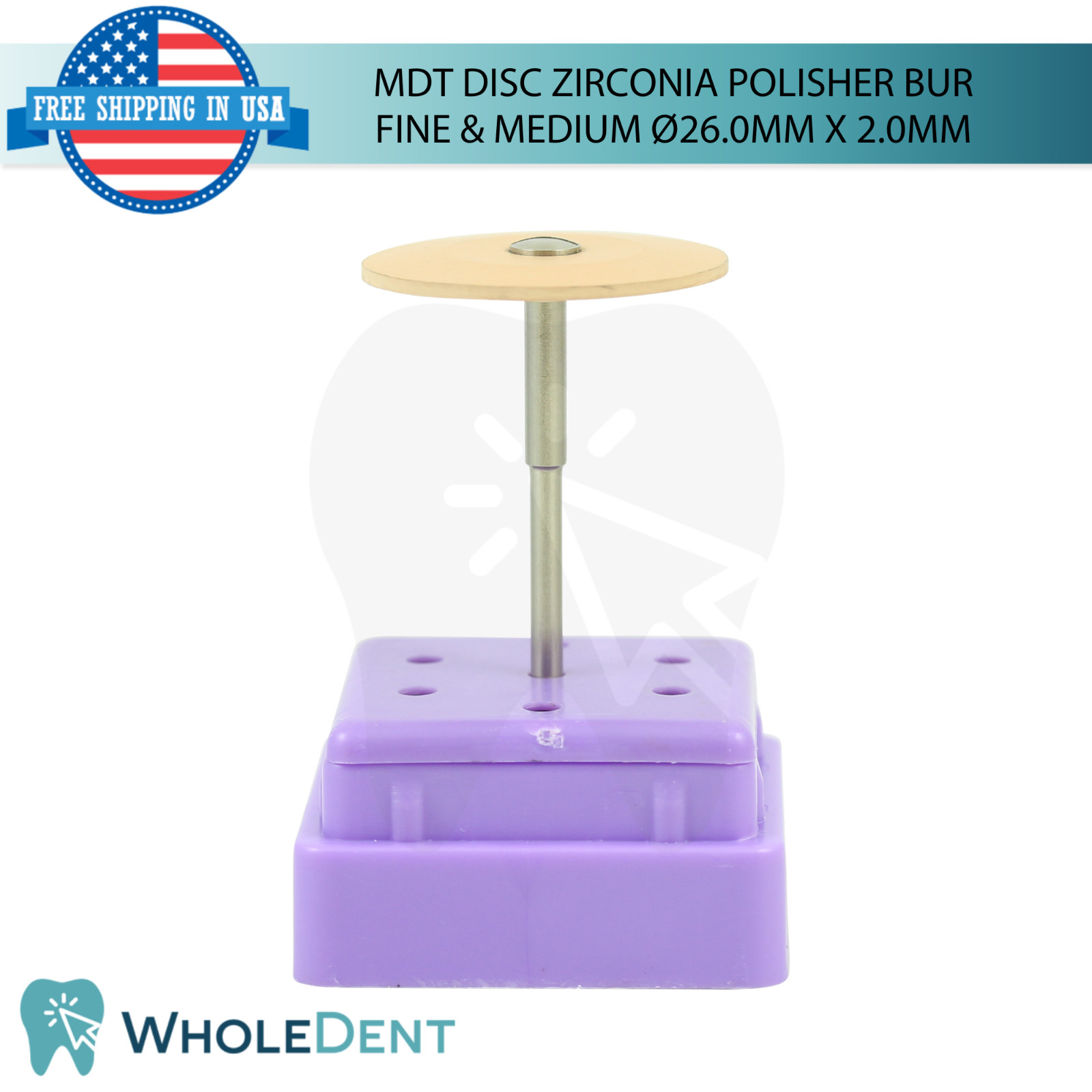 Dental MDT Disc Zirconia Polisher Bur Smoothing Large Surfaces Ø26.0mm X 2.0mm