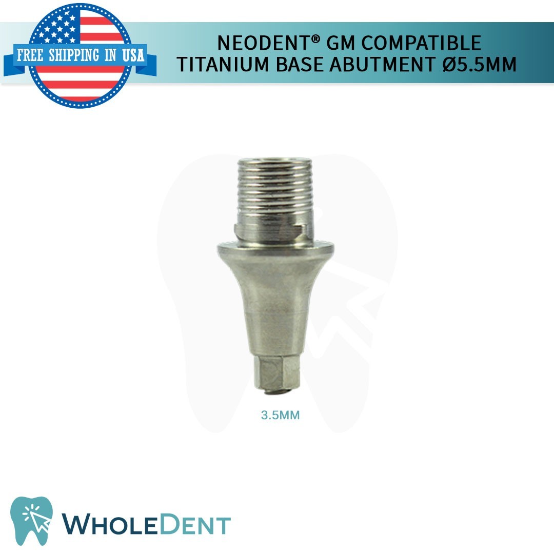 1X Titanium Base Dental Prosthetic Compatible with Neodent® GM Ø5.5mm Lab
