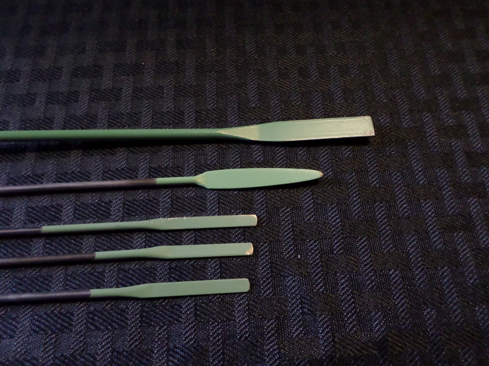 Laboratory Stainless Steel Coated Double Ended Spatula Set in Green 5/Pcs