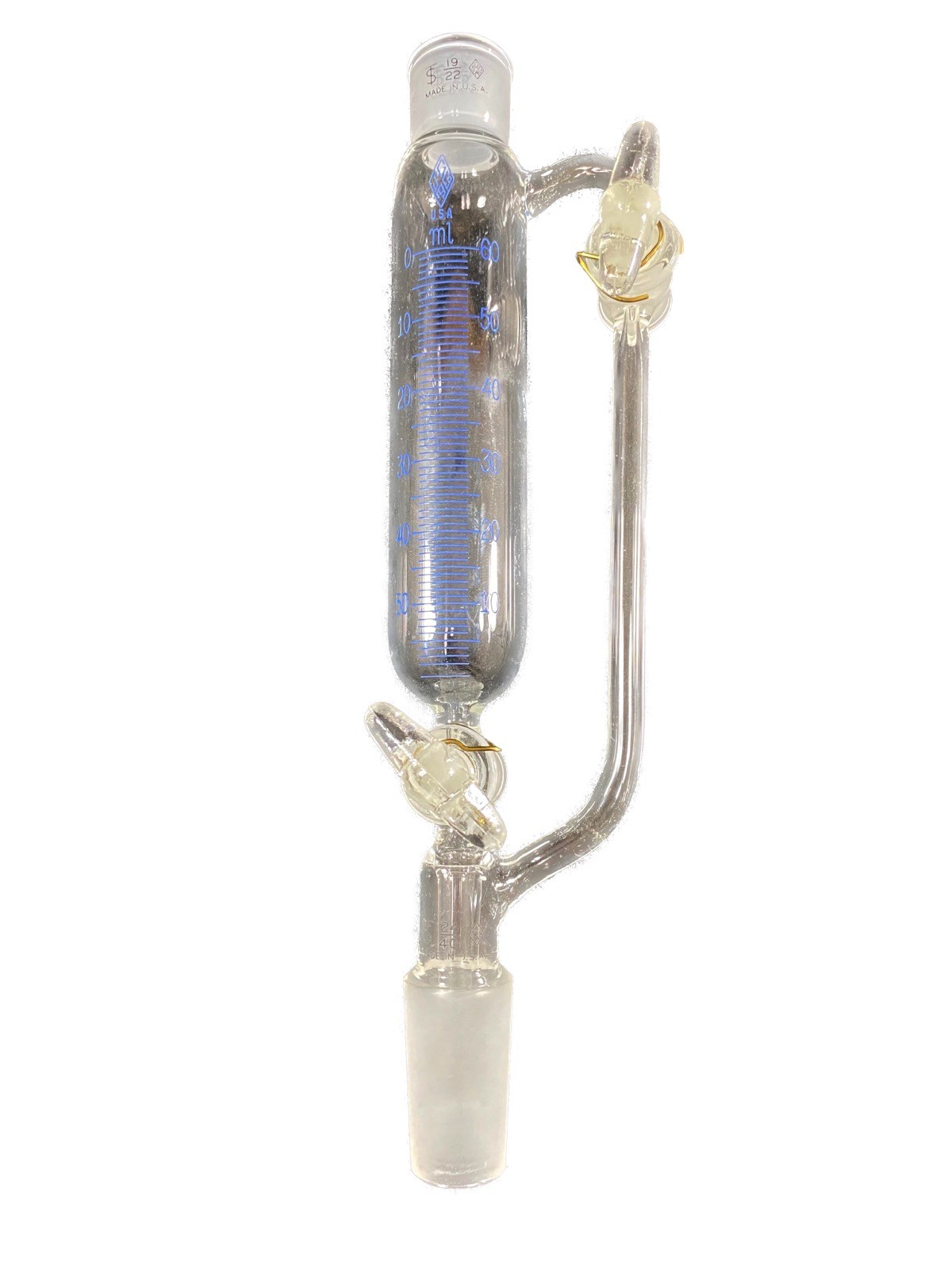 SGA Glass 60mL 19/22 24/40 Joint Graduated Pressure Equalizing Addition Funnel