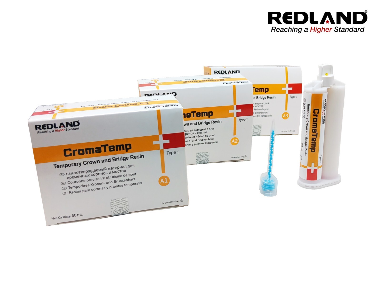 REDLAND CromaTemp Temporary Crown & Bridge Resin 50mL + Tips All Shade KOREA