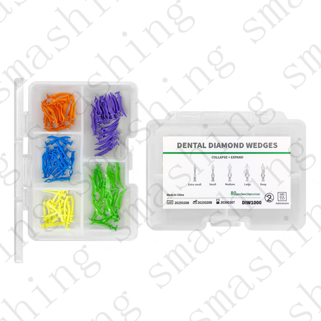80pcs Dental Diamond Wedges Plastic Fixing Diastema Adaptive Interdental Wedge