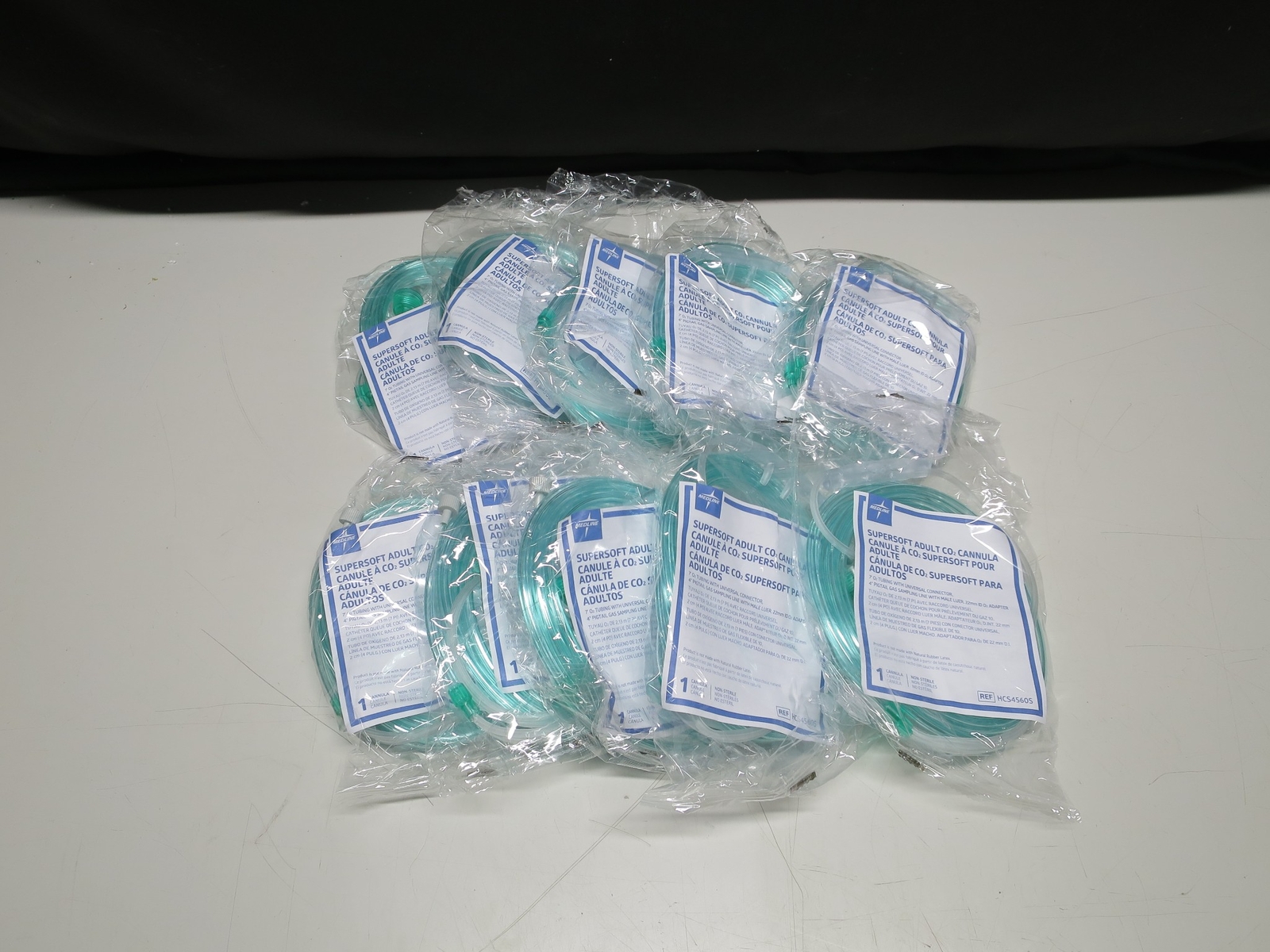 Lot of 10 Medline HCS4560S 7ft 02 Tubing w/Universal Connector & 4in Pigtail