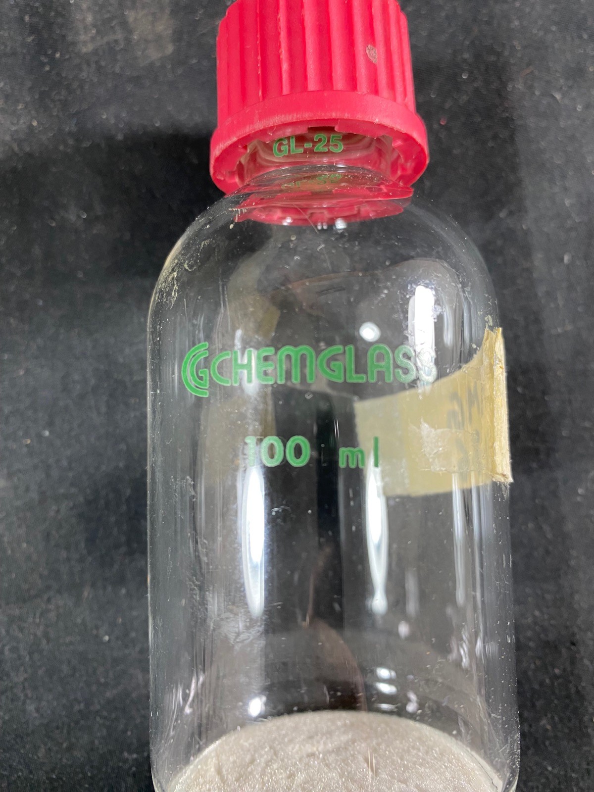 CHEMGLASS Glass 100mL GL-25 Coarse Frit Solid Phase Peptide Synthesis Vessel (B)