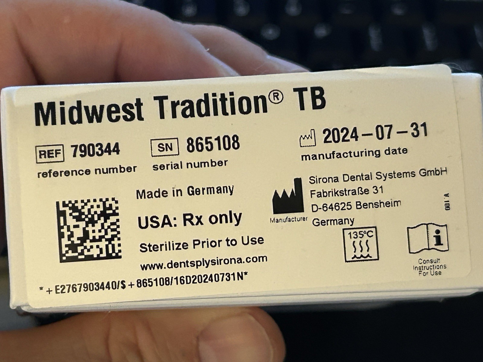 New open box Dentsply Midwest Tradition TB highspeed