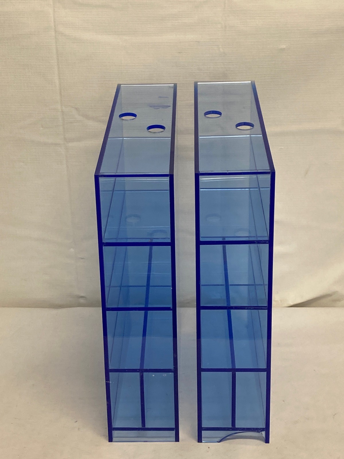 Used (2) MIDSCI Harvest Acrylic Serological Pipet Rack 5-Compartments Blue B