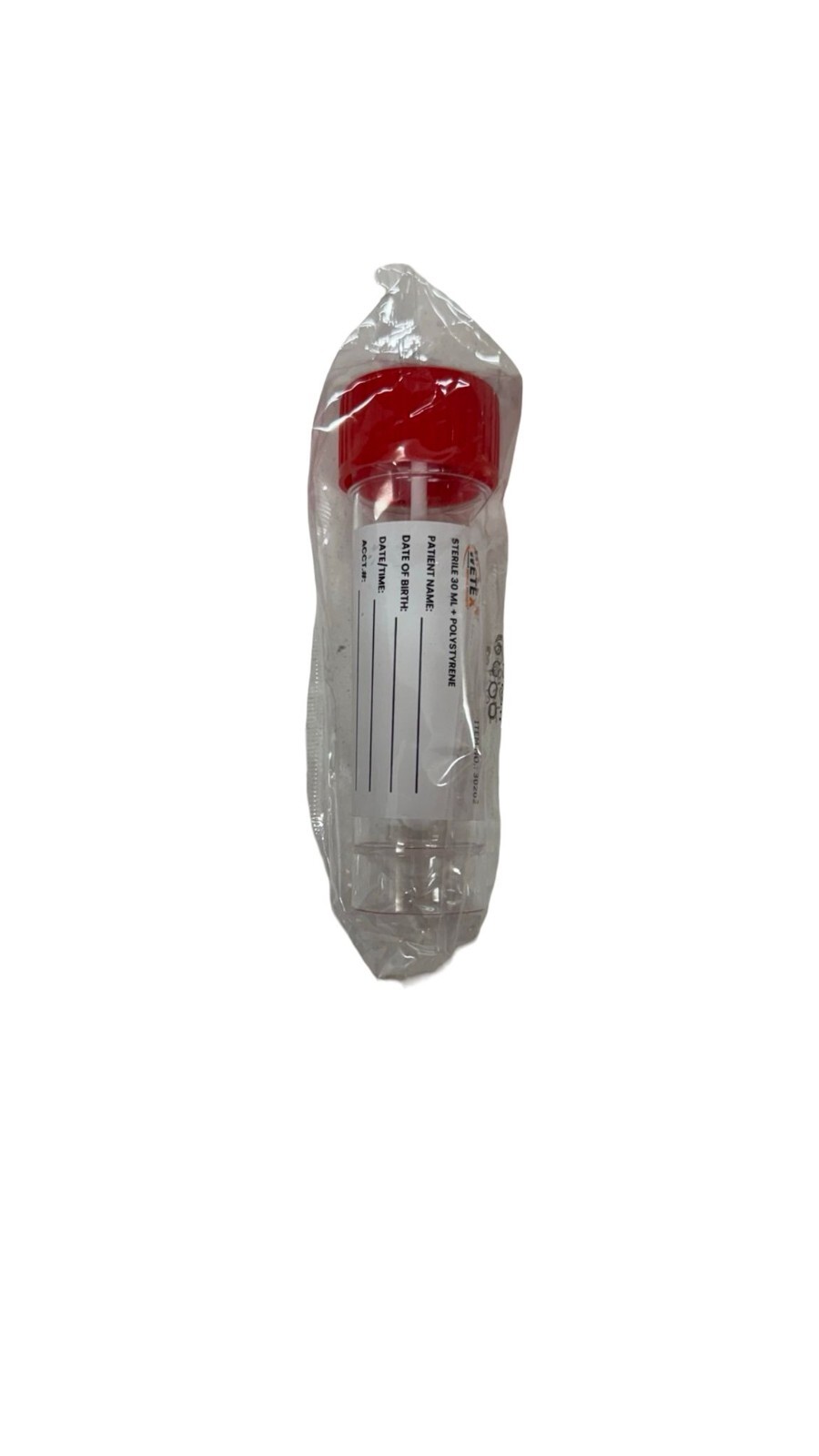 Stool Specimen Container – Sterile, Clear-Red Cap, 30mL