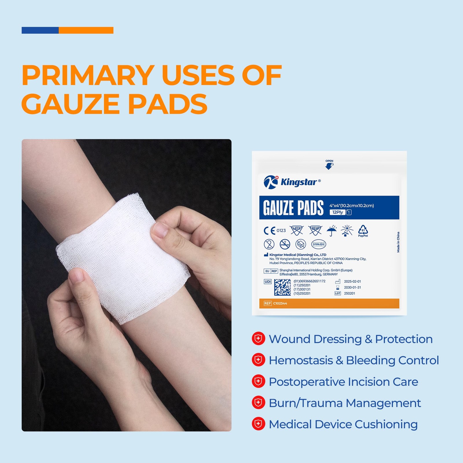 100 Pack Sterile Gauze Pads 4×4 Inch 4″x4″(Pack of 100), 4″x4″ 100