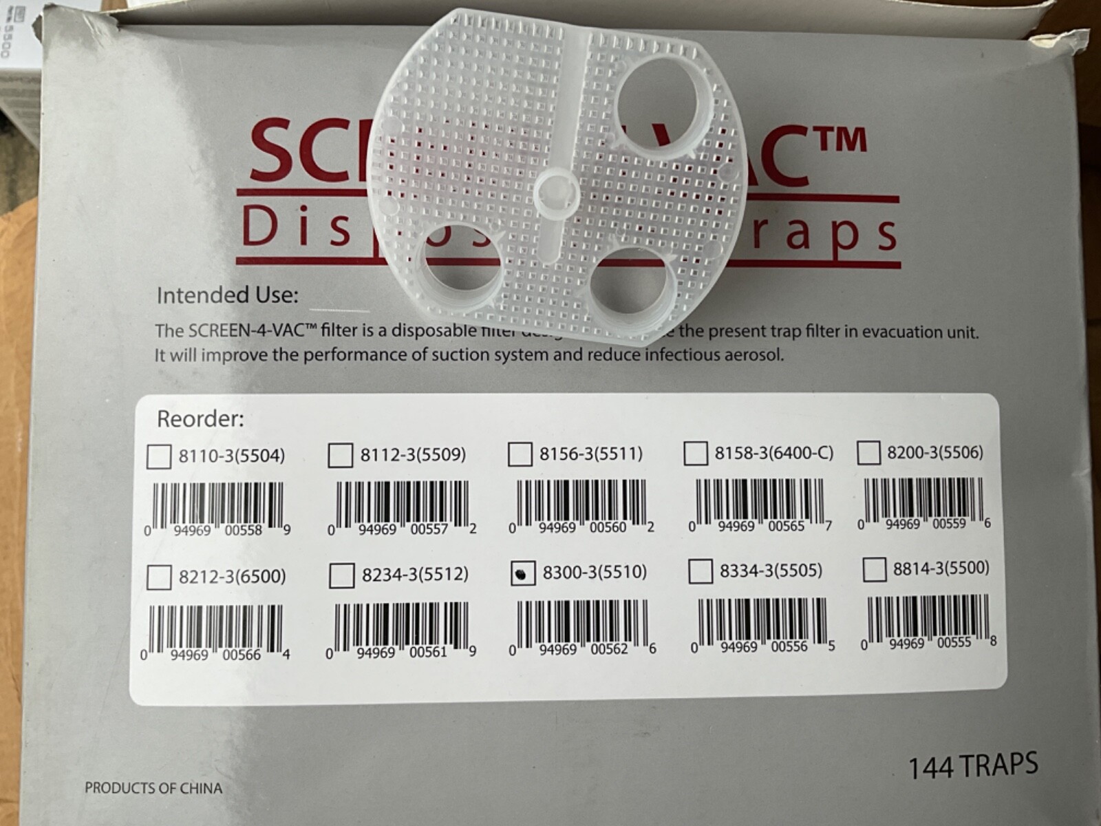 Plasdent Dental Screen-4-Vac Disposable Evacuation Traps #5510 Blue 144/Bx