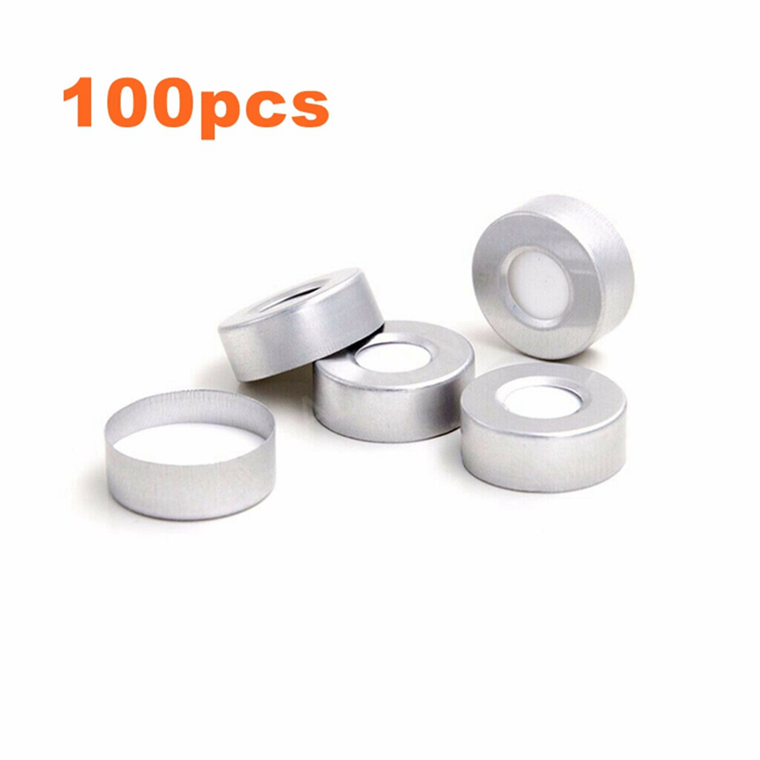 5000pcs 20mm Aluminum Crimp Cap PTFE/White Silicone Septa F 10ml/20ml HPLC Vials