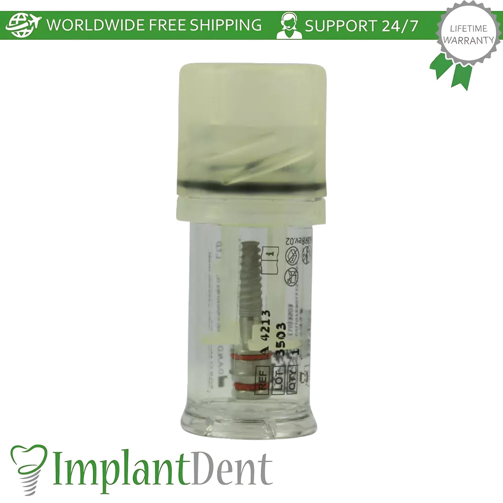 Spiral Dental Fixture Int Hex 2.42mm Connection Titanium Material Dentistry
