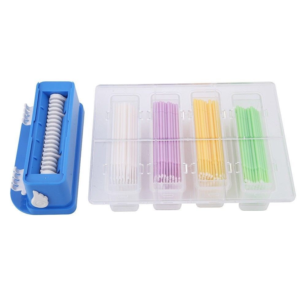 Dental Orthodontic Plactic Applicator Dispenser Instrument +400 Pcs Micro Brush