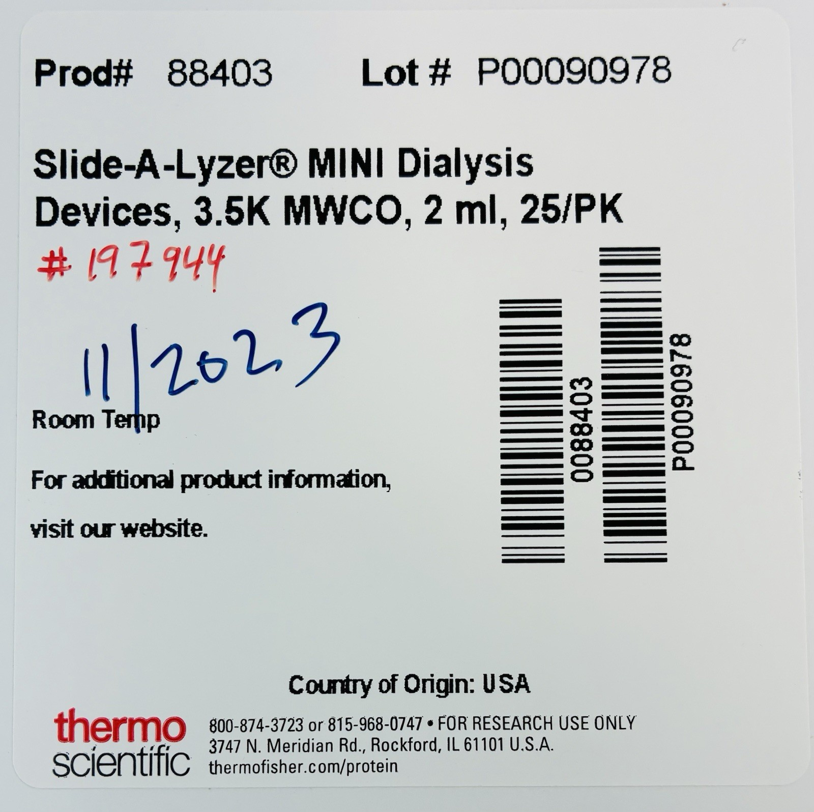 25/Pk🔥 Thermo 88403 Slide-A-Lyzer Dialysis Devices 3.5k, 2mL BRAND NEW