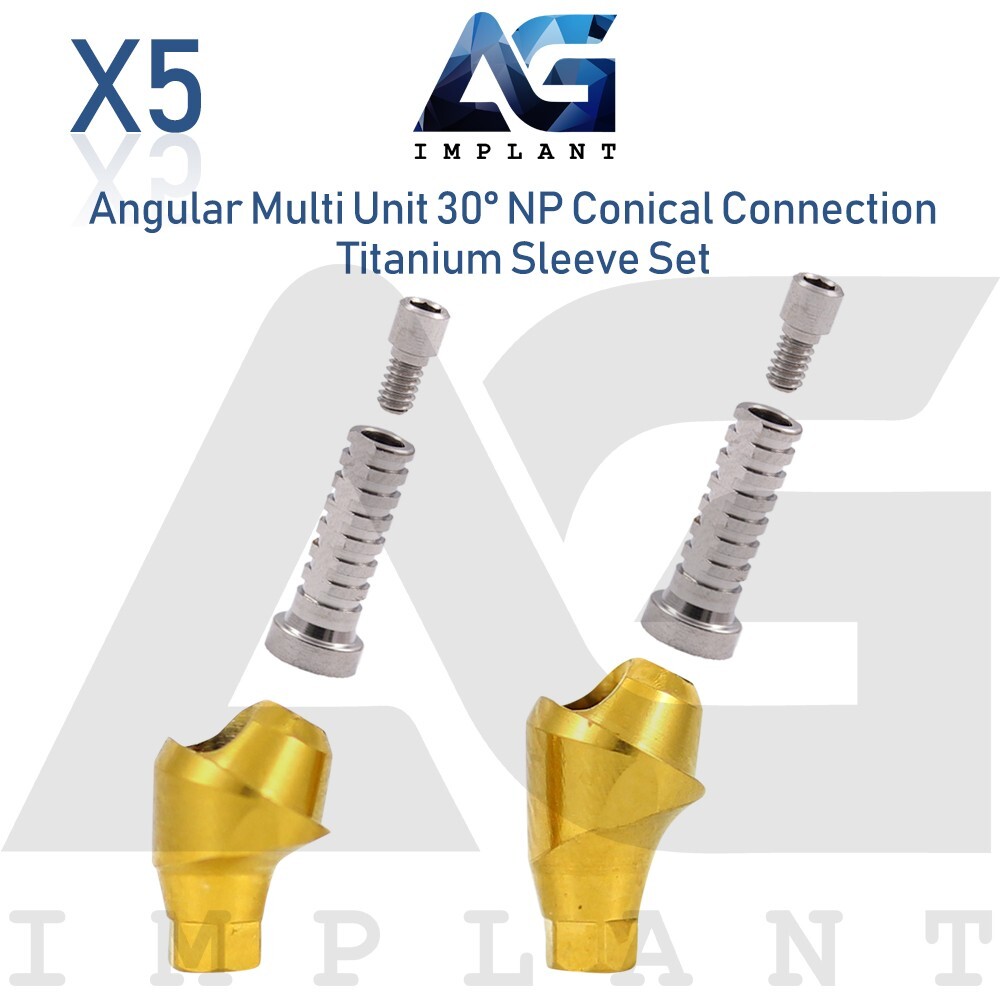 5 Angular Multi Unit Prosthetic System 30° Conical Connection NP Titanium Set
