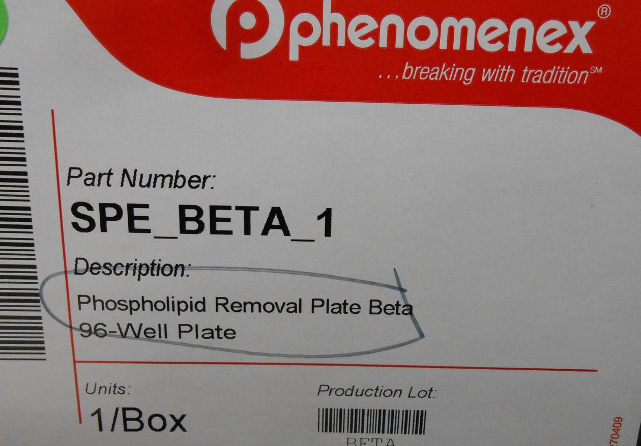 PHENOMENEX STRATA 96 WELL PHOSPHOLIPD REMOVAL MICROPLATE SPE_BETA_1
