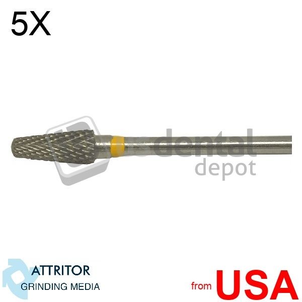 5X LOT of 47-XF Small Cone – Diamond Cut Super Fine YELLOW Tungsten Carb 300033