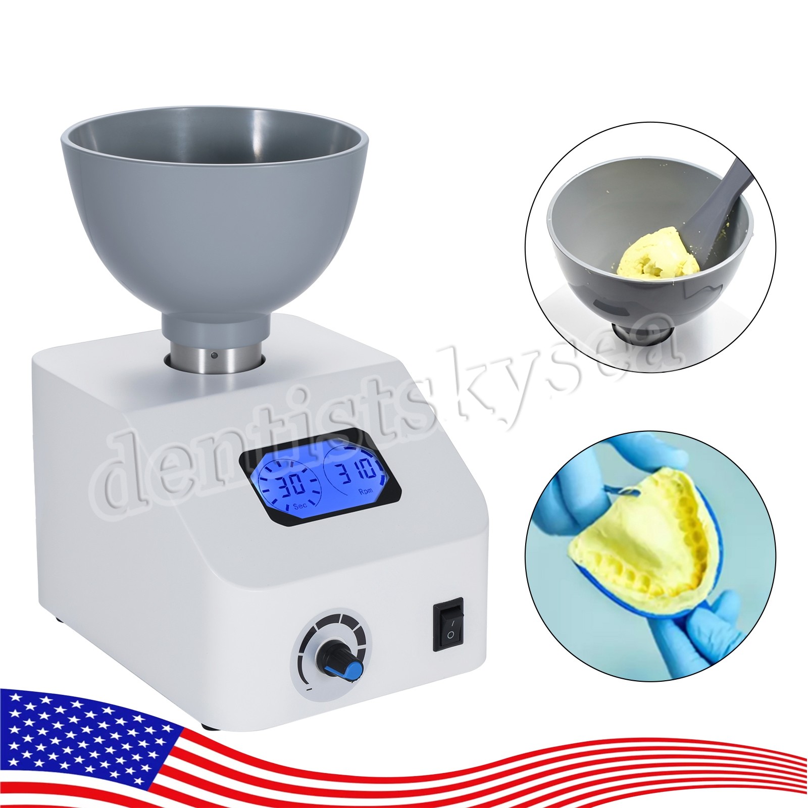 High-End Dental Printing Die Mixer Machine Alginate Dentistry Tools USA STOCK