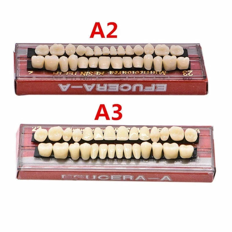 28Pcs Dental High Quality Denture Acrylic Temporary Crown Resin Full Teeth A2/A3