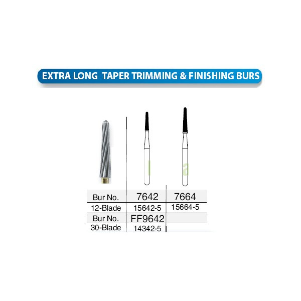 Beaver Dental Trim & Finish X-Long Taper Carbide Bur FG for High Speed Handpiece