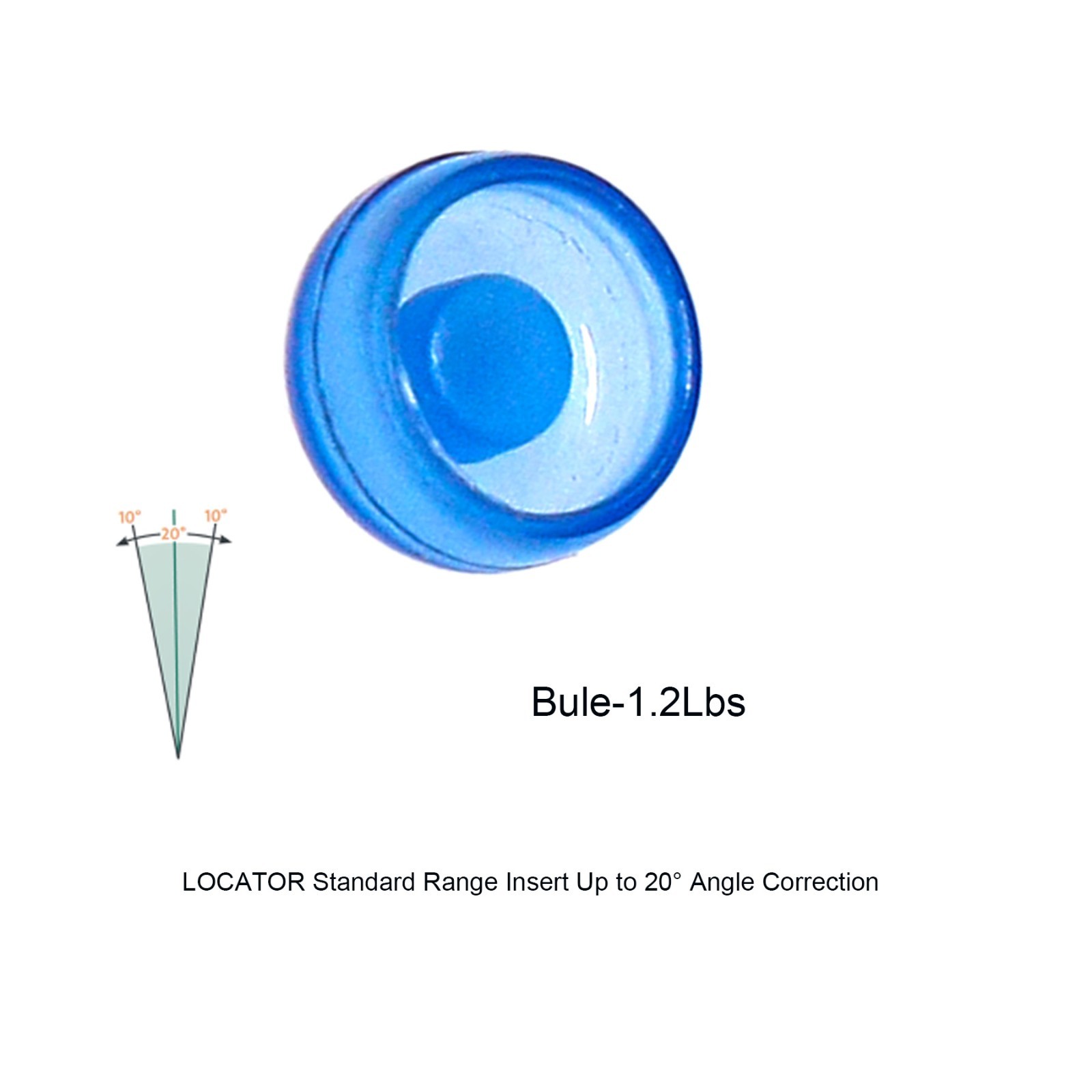 US Dental Zest Locator Classic Replac Cap Standard Inserts Bule 1.2lbs Range 20°