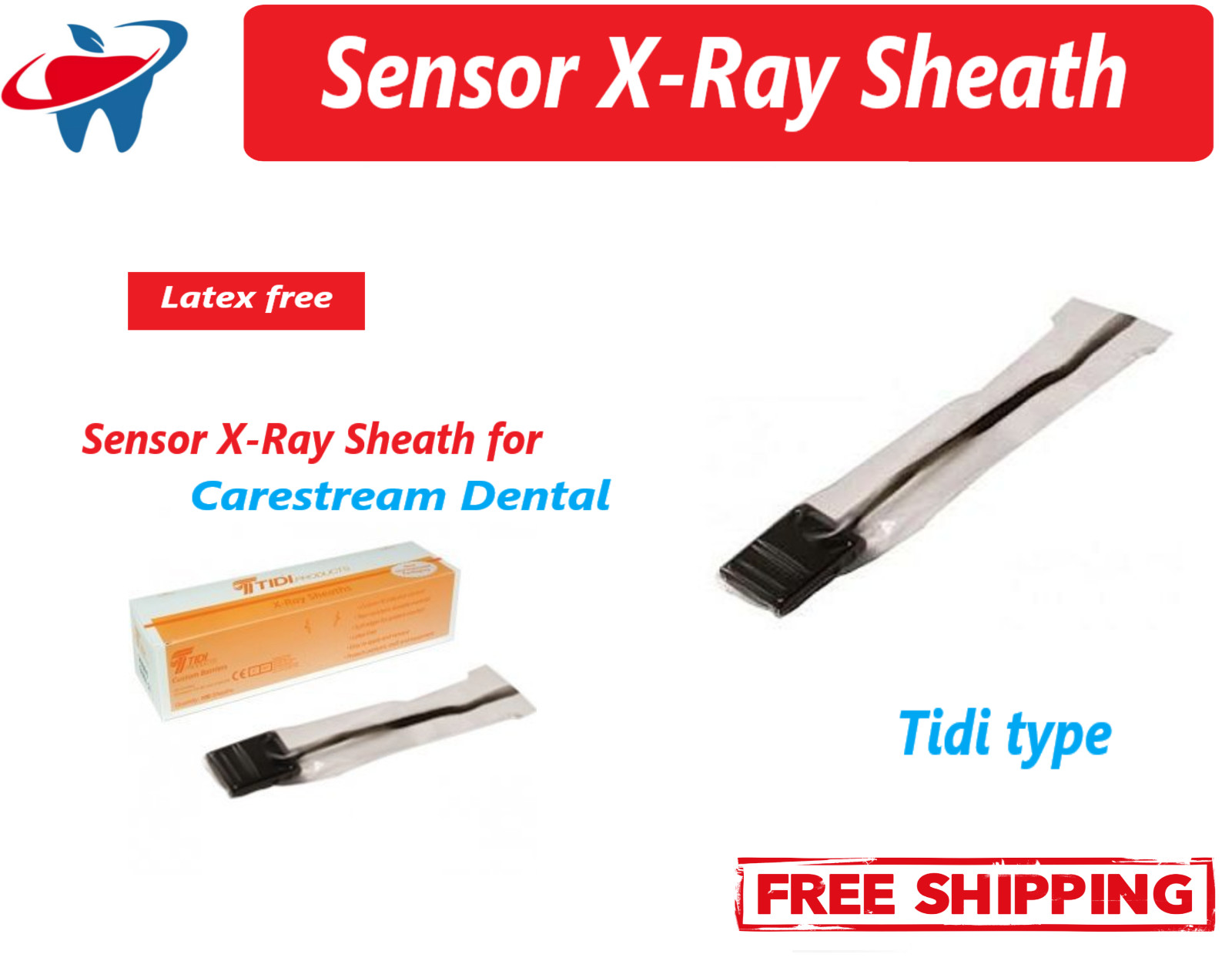 Dental Digital Sensor X-Ray Sheath Kodak Carestream Size 0/ 1 /2 , 100 or 500/Bx